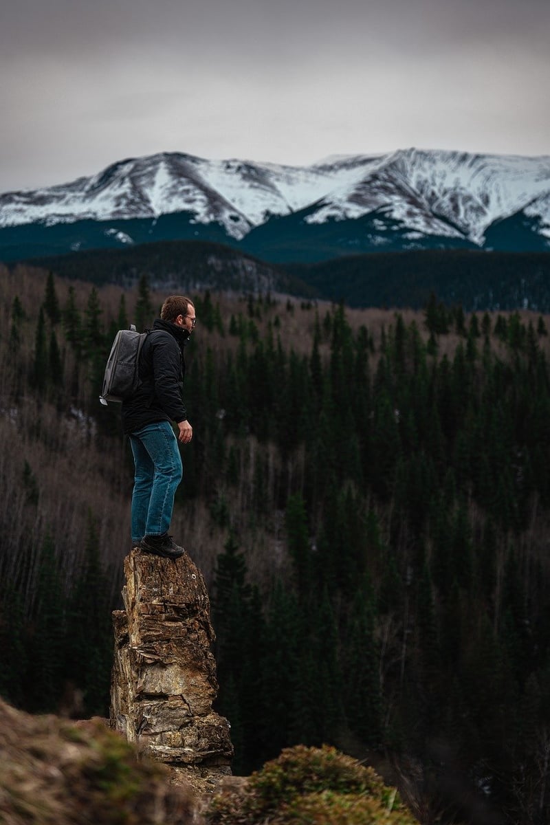 Hiker in the wilderness